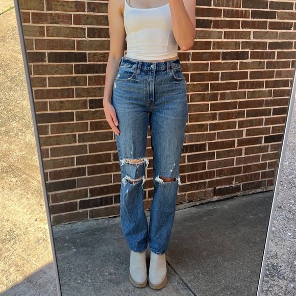 ABERCROMBIE & FITCH 90'S STRAIGHT ULTRA HIGH RISE WOMEN'S JEANS SIZE 4 - Picture 6 of 6
